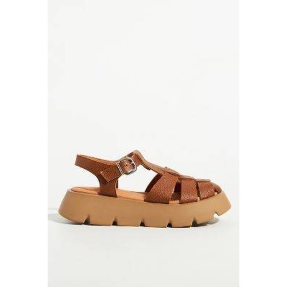 Pilcro Fisherman Sandals Womens 40 Brown Leather Platform Lug Sole